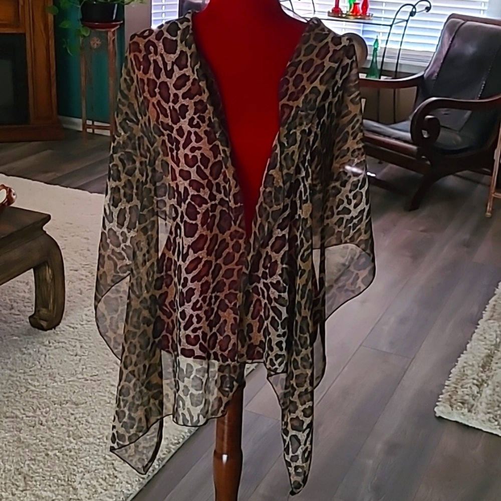 Leopard Printed sheer scarf